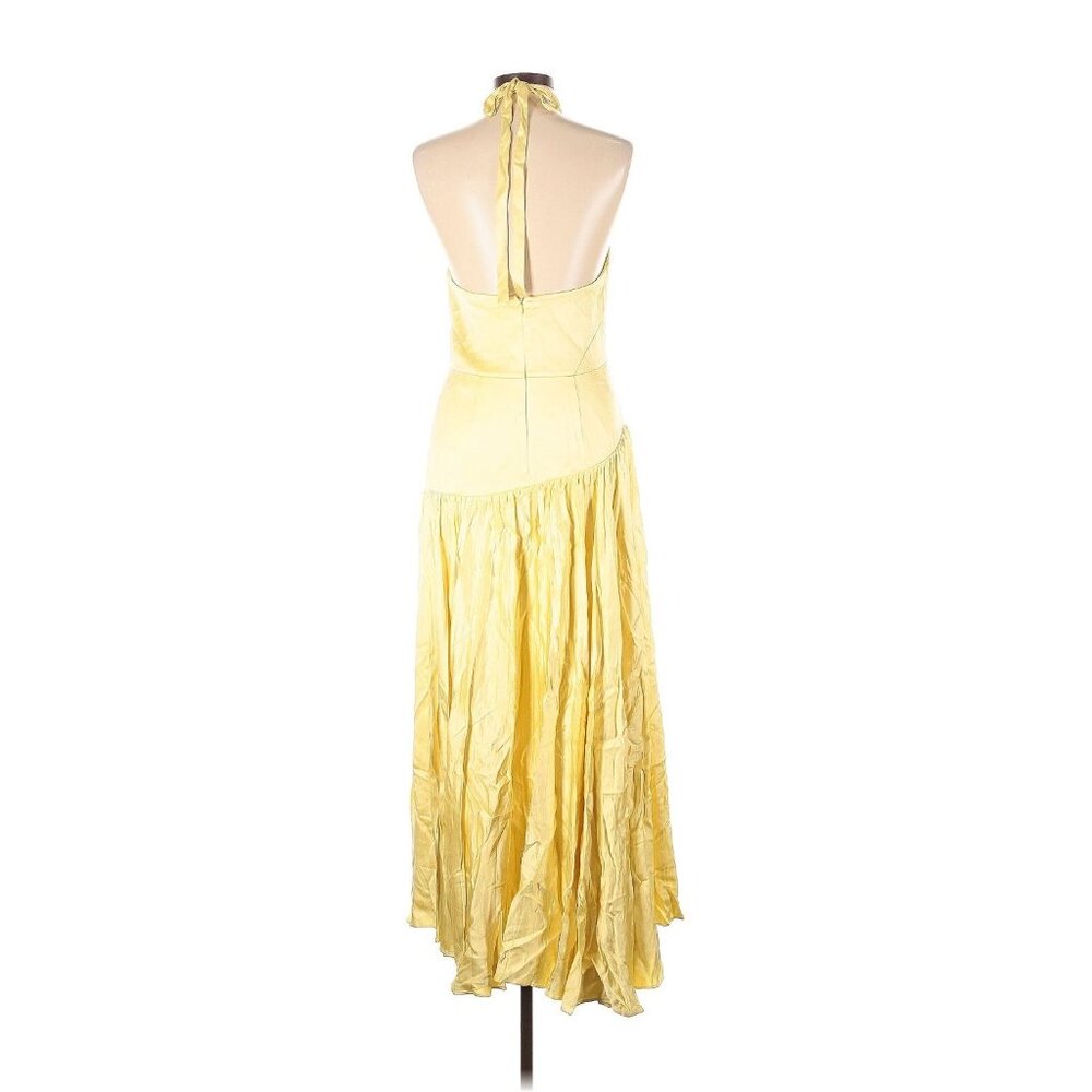 Alexis Yellow Pleated Maxi Halter Dress - Picture 8 of 16